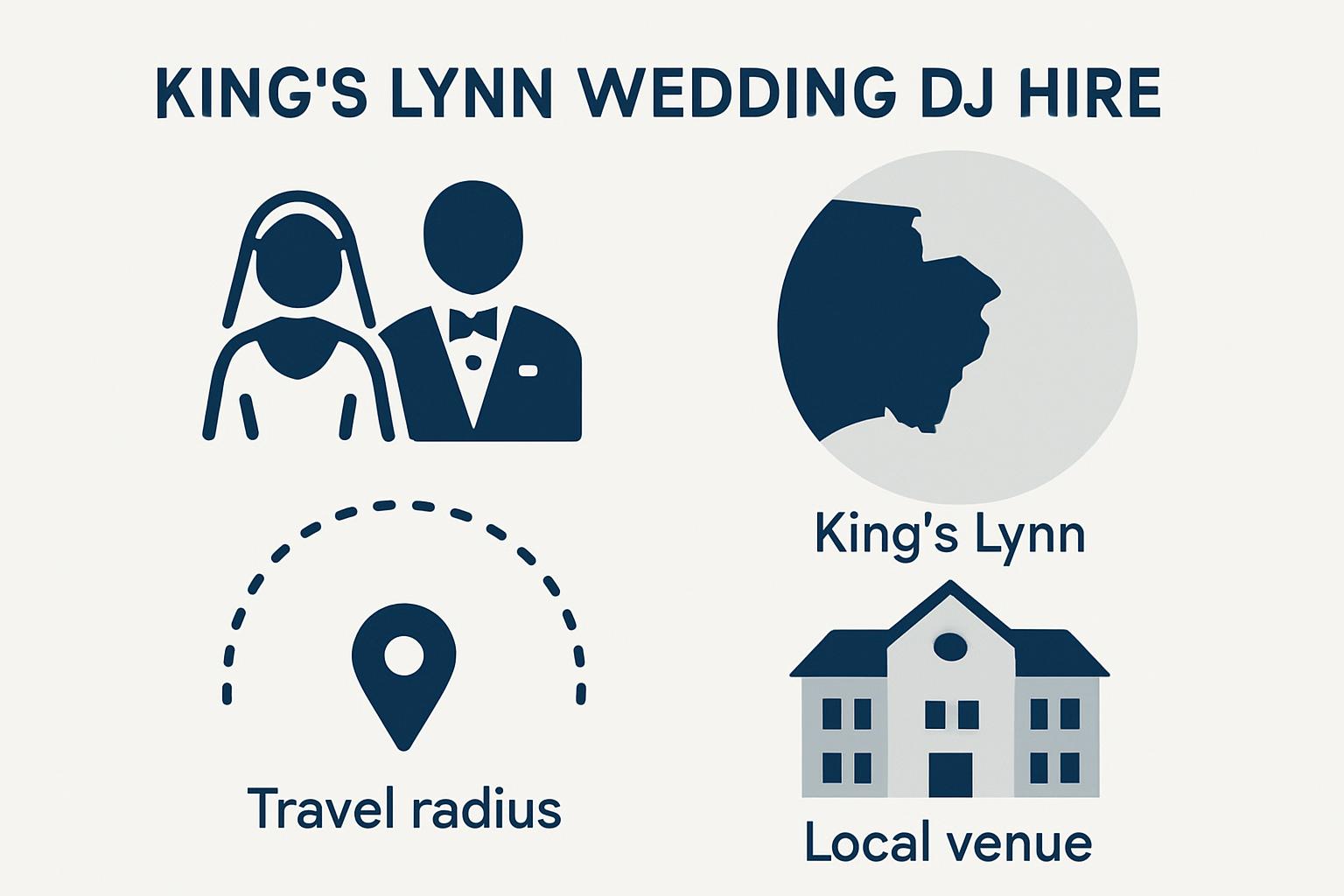 Infographic chart illustrating Kings Lynn wedding DJ hire in Kings Lynn